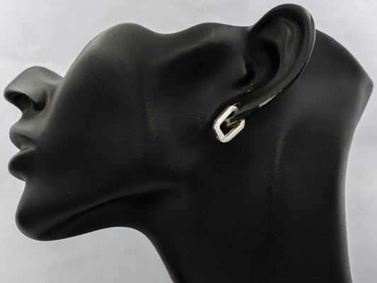 Sterling silver rectangular huggy small