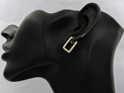 Sterling silver rectangle huggy med