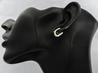 Sterling silver hammered huggy earring