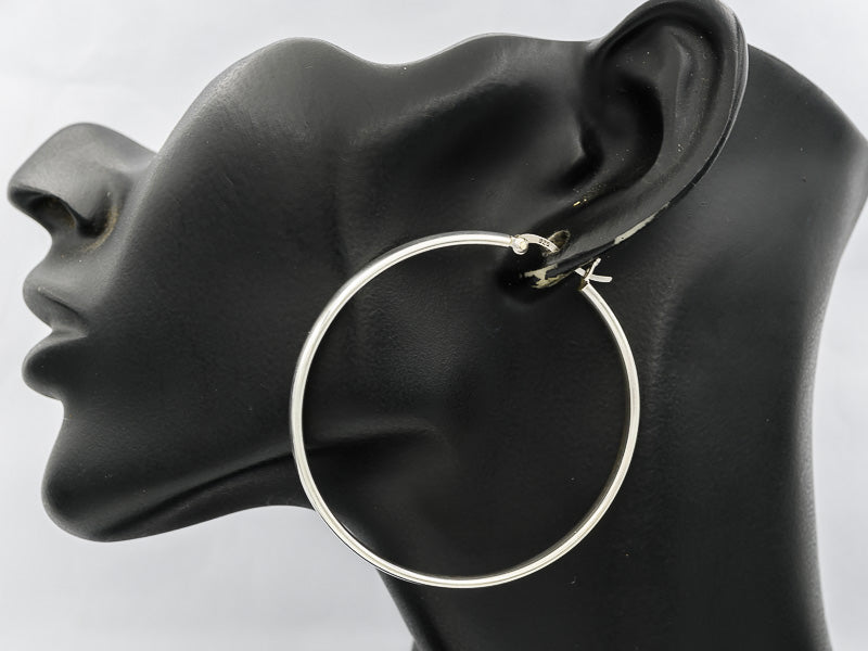 Sterling silver hoops large