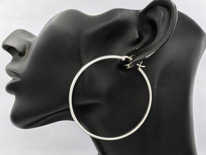 Sterling silver hoops large