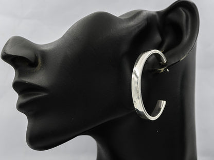 Sterling silver Flat hoops