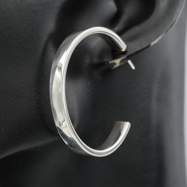 Sterling silver Flat hoops