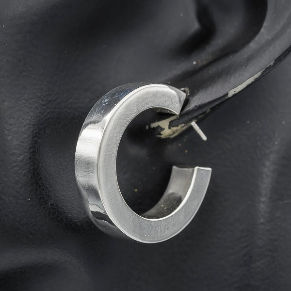 Sterling silver square edge hoops