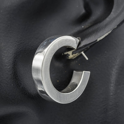 Sterling silver square edge hoops
