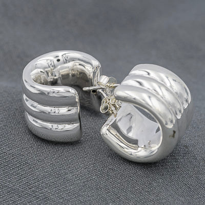 Sterling silver 3 band hoop