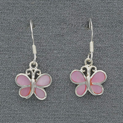 Sterling silver MOP butterfly earrings