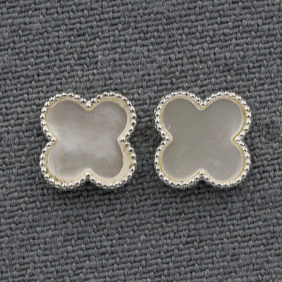 Sterling silver clover leave studs