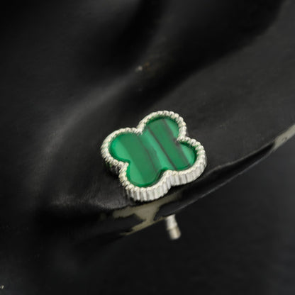 Sterling silver clover leave studs