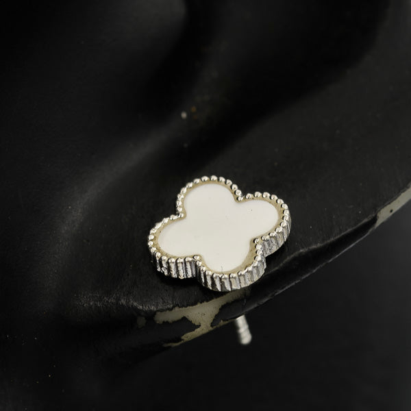 Sterling silver clover leave studs