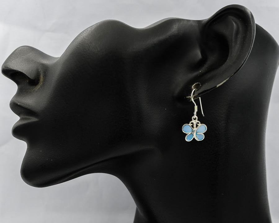 Sterling silver MOP butterfly earrings