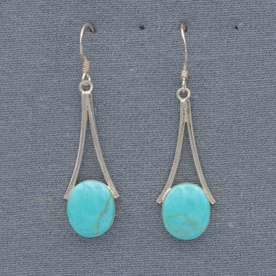 Sea blue Howlite set in silver danglings - Silvertree Jewelry #