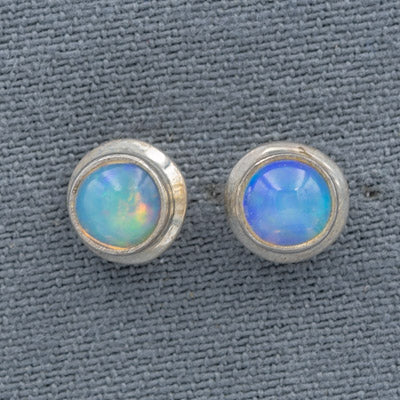 Ethiopian Opal set in sterling silver studs - Silvertree Jewelry #