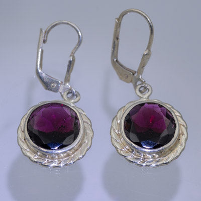 Amethyst set in silver danglings - Silvertree Jewelry #