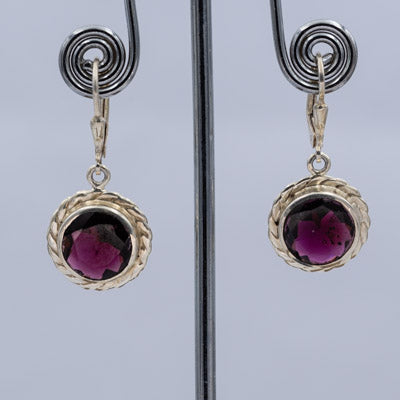 Amethyst set in silver danglings - Silvertree Jewelry #
