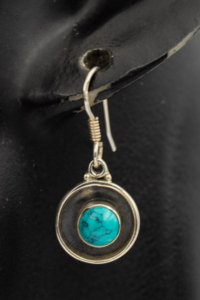 Turquois set in sterling silver - Silvertree Jewelry #