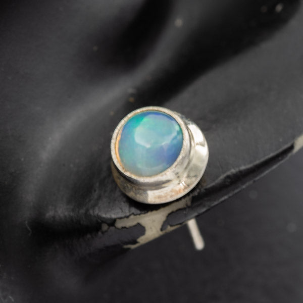 Ethiopian Opal set in sterling silver studs - Silvertree Jewelry #