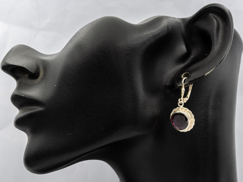 Amethyst set in silver danglings - Silvertree Jewelry #