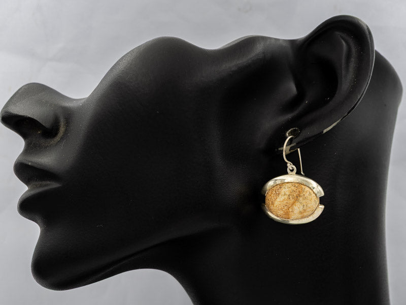 Kalahari Desert Stone Earrings in Sterling Silver - Silvertree Jewelry #