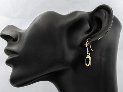 Sterling silver tulip with black onyx earrings