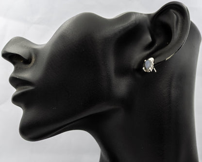 Labradorite stud set in silver - Silvertree Jewelry #