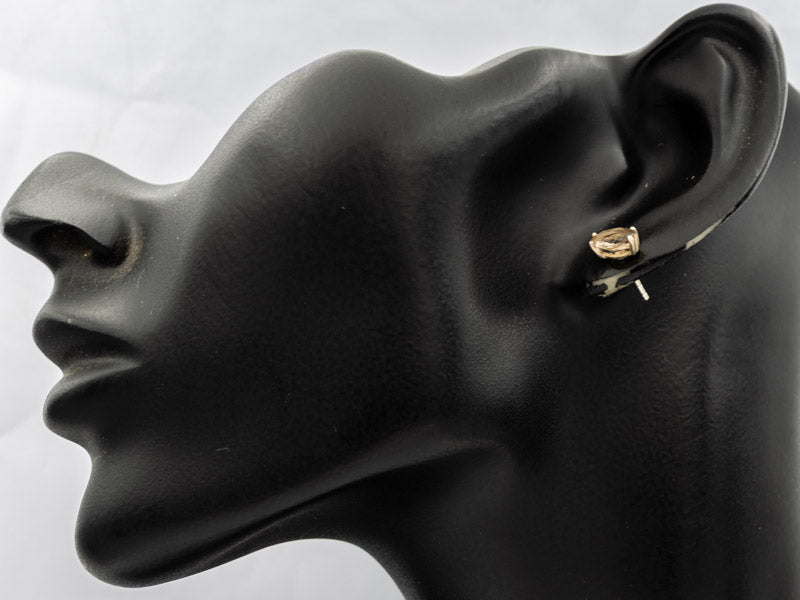 Smoky quartz set in silver studs - Silvertree Jewelry #
