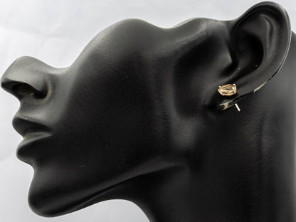 Smoky quartz set in silver studs - Silvertree Jewelry #