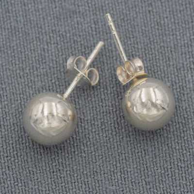 Sterling Silver Round Ball Stud Earrings – 8 mm - Silvertree Jewelry #