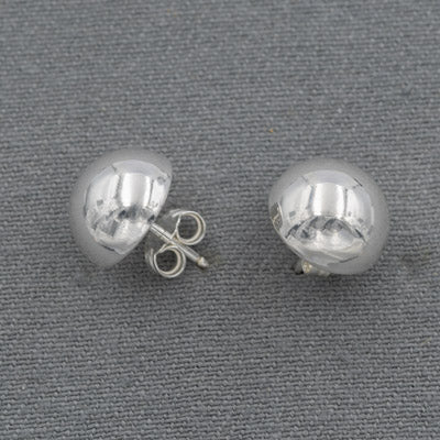 Sterling Silver Dome Stud Earrings (12 mm) - Silvertree Jewelry #