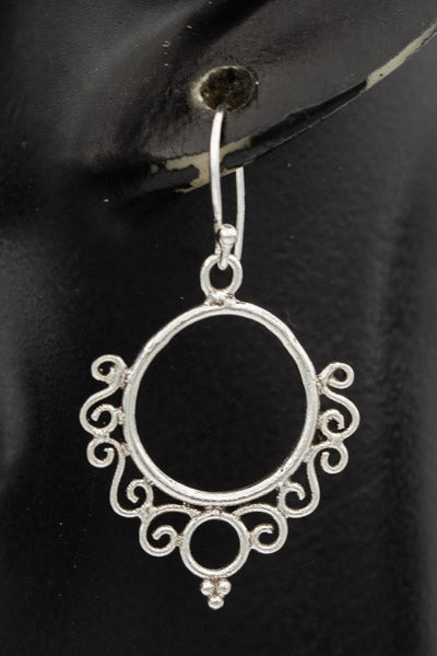 Sterling silver earrings with scroll patterns - Silvertree Jewelry #