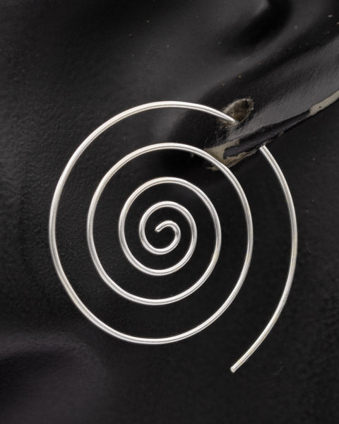 Sterling silver spiral earring L - Silvertree Jewelry #