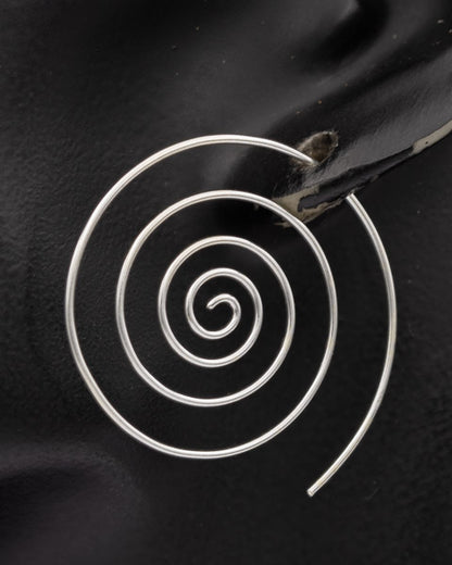 Sterling silver spiral earring L - Silvertree Jewelry #