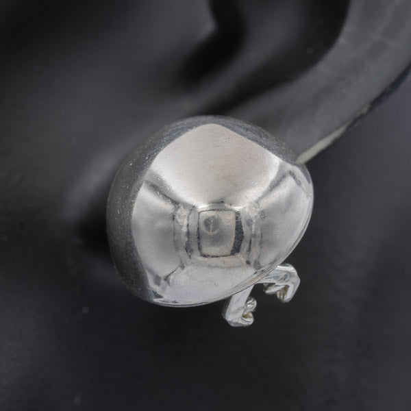 Sterling Silver Large Dome Earrings  with Safety Clasp - Silvertree Jewelry #