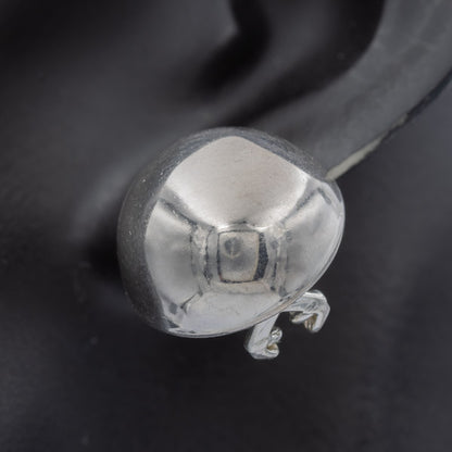 Sterling Silver Large Dome Earrings  with Safety Clasp - Silvertree Jewelry #