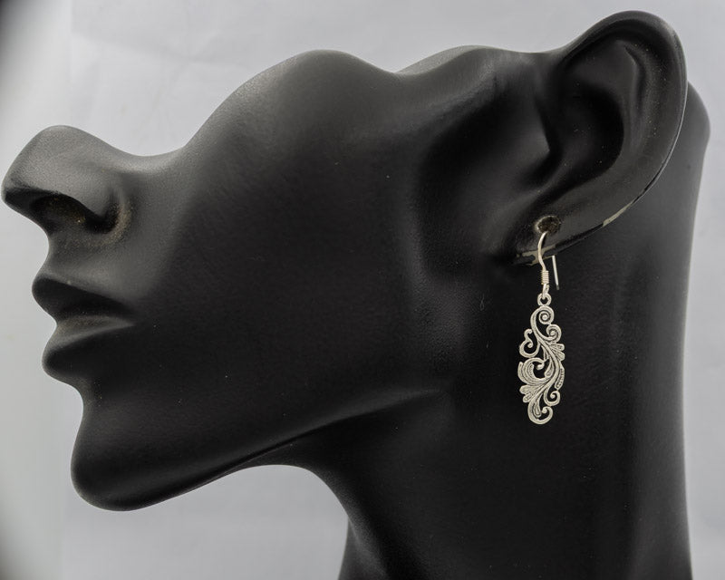 Sterling silver oval filigree danglings - Silvertree Jewelry #