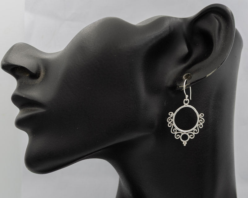 Sterling silver earrings with scroll patterns - Silvertree Jewelry #