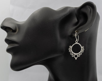 Sterling silver earrings with scroll patterns - Silvertree Jewelry #