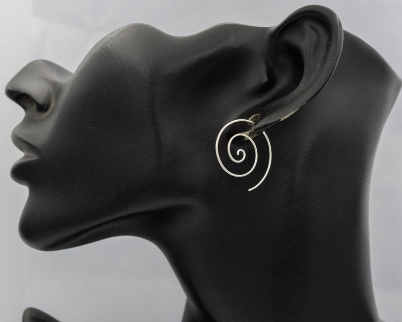 Sterling silver spiral earrings M - Silvertree Jewelry #