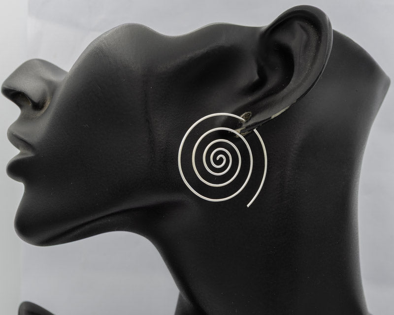 Sterling silver spiral earring L - Silvertree Jewelry #