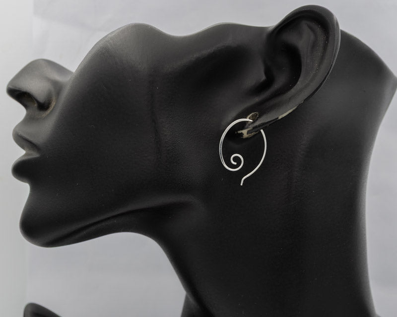 Sterling silver hook in earring with a scroll - Silvertree Jewelry #