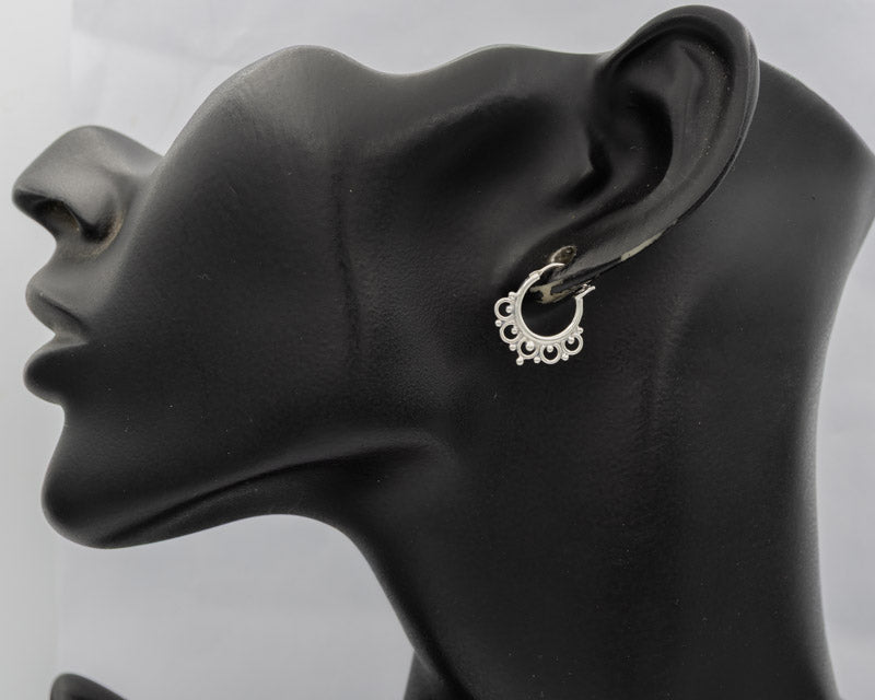 Sterling silver patterned earring - Silvertree Jewelry #