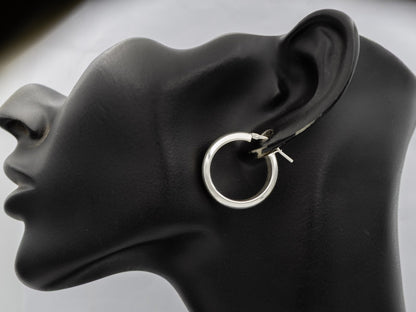 Sterling Silver 25mm Hoop Earrings – 5mm Wide