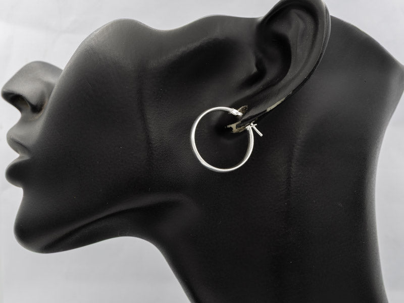 Sterling Silver 23mm Flat Hoop Earrings – 4mm Wide - Silvertree Jewelry #