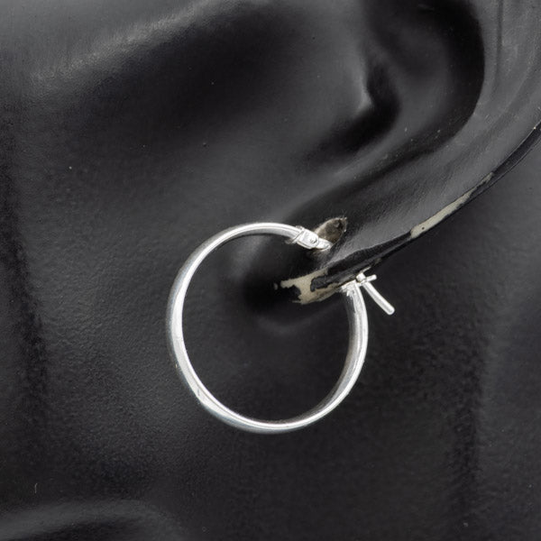 Sterling Silver 23mm Flat Hoop Earrings – 4mm Wide - Silvertree Jewelry #