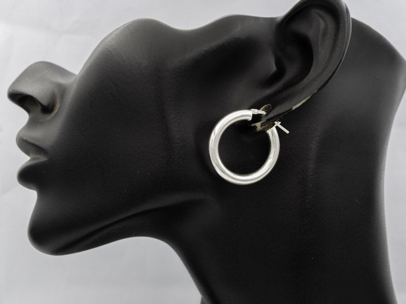 Sterling Silver 25mm Hoop Earrings – 4mm wide - Silvertree Jewelry #