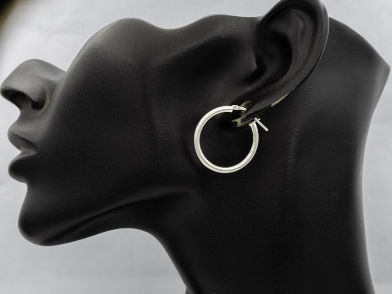 Sterling Silver 25mm Hoop Earrings – 2.5mm - Silvertree Jewelry #