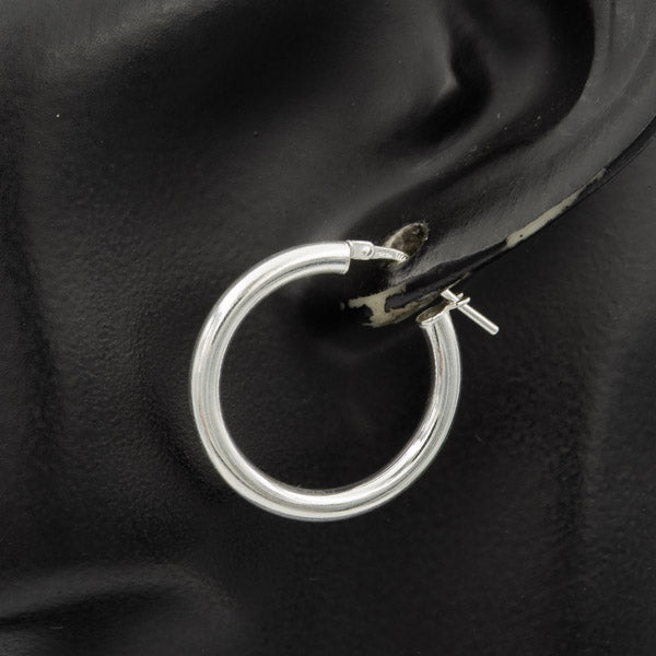Sterling Silver 25mm Hoop Earrings – 3mm - Silvertree Jewelry #