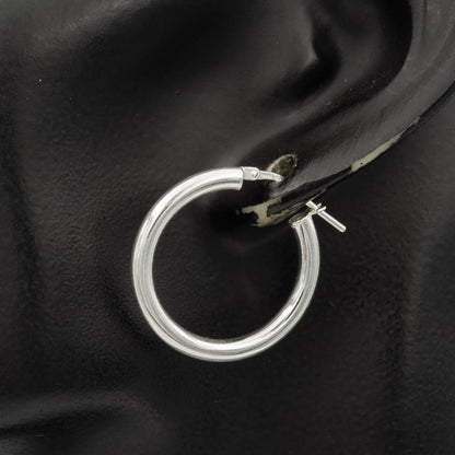 Sterling Silver 25mm Hoop Earrings – 3mm - Silvertree Jewelry #