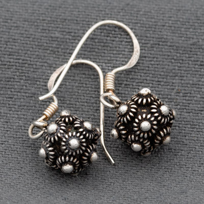 Sterling Silver Dutch Knot Ball Hook Earrings 7mm
