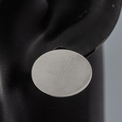 Sterling Silver Flat Disc Stud Earrings 1.8c